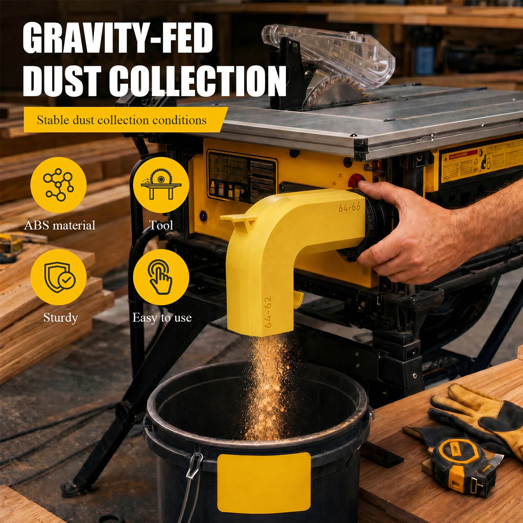 Table Saw Dust Collector Snap-On Adapter with Dual Hooks Dust Collection Adapter Richie's