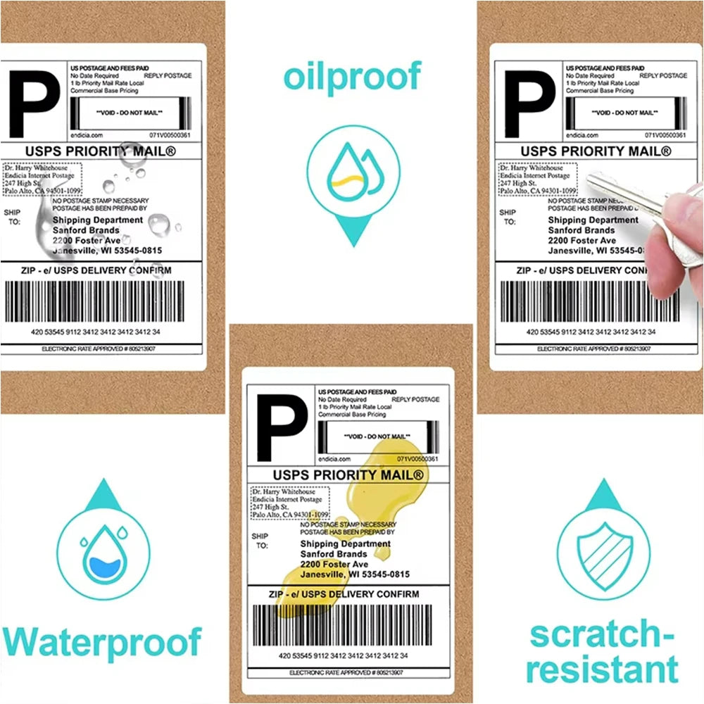 Marklife 4x6 Direct Thermal Shipping Labels 100x150mm | 100-500 PCS Thermal Shipping Labels Richie's