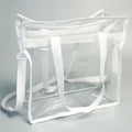 Transparent Waterproof PVC Tote Bag | Large Crossbody Shoulder PVC Tote Bag Richie's White