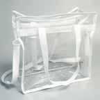 Transparent Waterproof PVC Tote Bag | Large Crossbody Shoulder PVC Tote Bag Richie's White