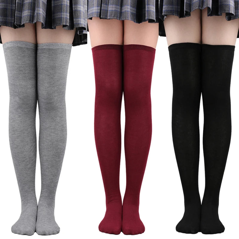 Women's Striped Thigh High Socks | Over-Knee Academic Style Thigh High Socks Richie's