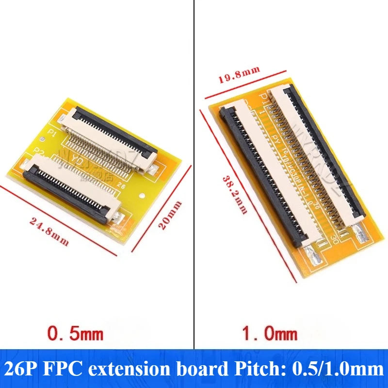 FPC FFC Flat Cable Adapter Board 1.0mm Pitch 4–60 Pin FPC FFC Adapter Board Richie's 26P 1.0MM spacing