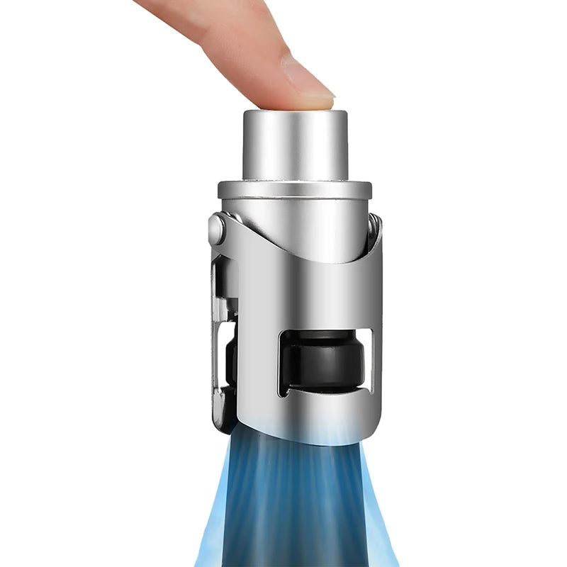 Vacuum Champagne Stopper Stainless Steel Sparkling Wine Saver Wine Bottle Stopper Richie's Silver