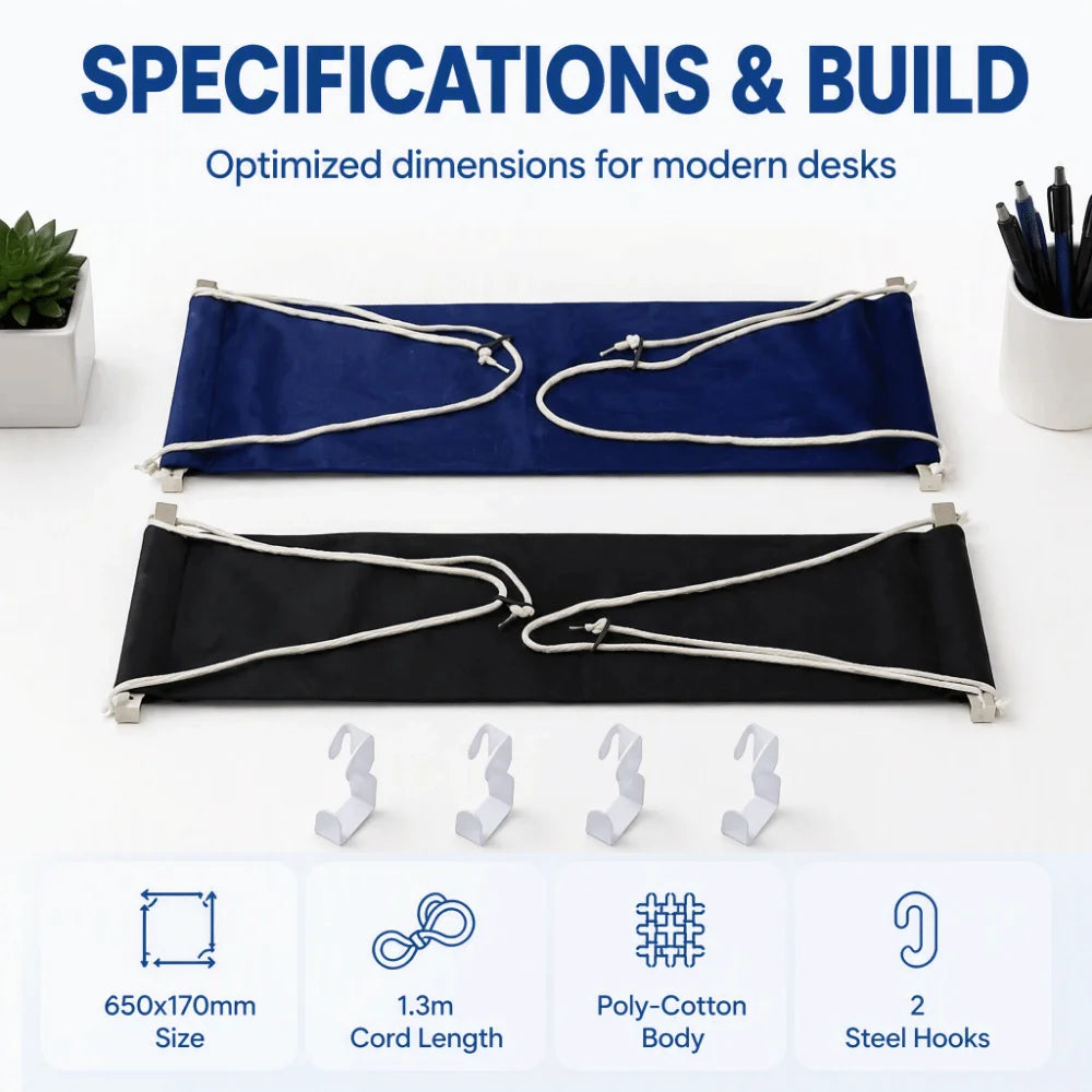 Under Desk Foot Hammock 3-Pack – Adjustable Footrest Sling Desk Footrest Hammock Richie's