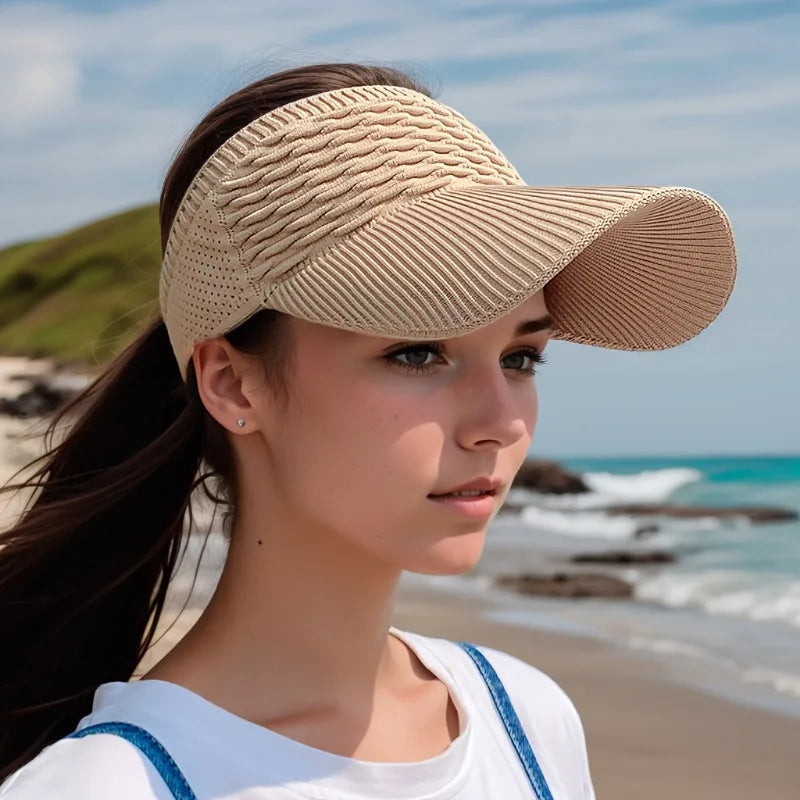 Women's Breathable Knit Sun Hat – Wide Brim Beach Cap Women's Sun Hat Richie's