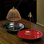 Stainless Steel Coil Incense Burner & Ash Catcher Red Ring Rack Incense Burner Richie's