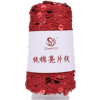 Sequin Bead Hand Knitting Yarn – Sparkle DIY Craft Thread Knitting Yarn Richie's Red