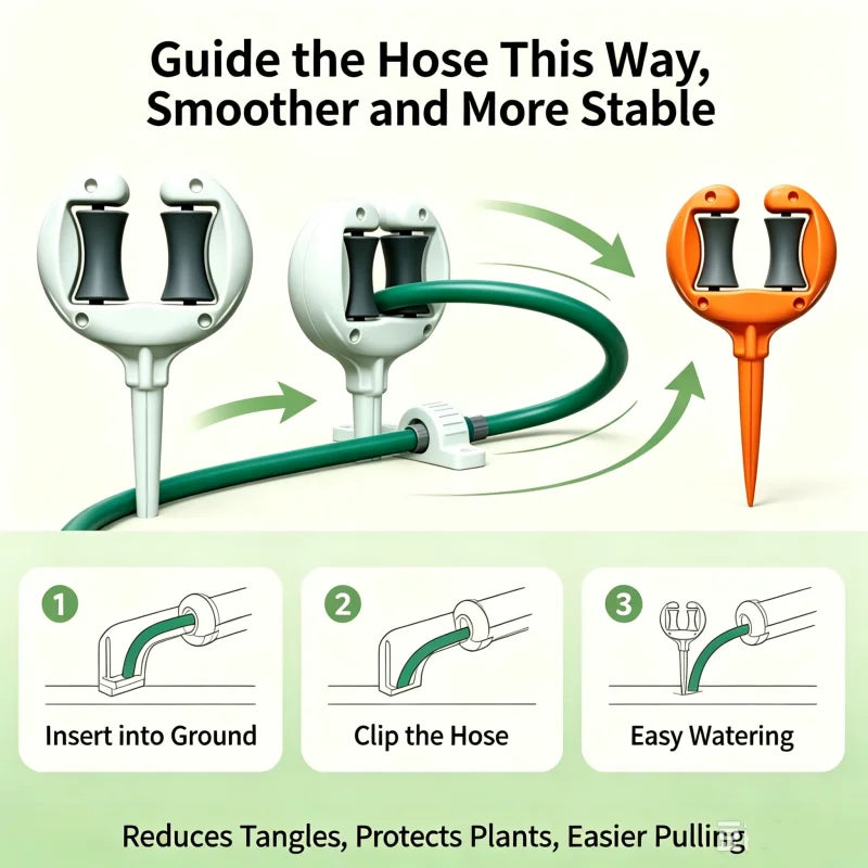 Garden Hose Guide Spike ABS Roller Holder for Lawn Watering Hose Guide Stake Richie's