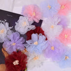 10Pcs Organza Flower Appliques 3D Mesh Sewing Patches 5.5cm Fabric Flower Appliques Richie's