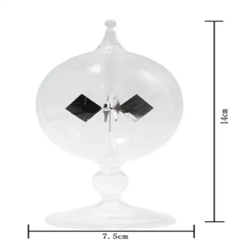 Crookes Radiometer Solar Light Windmill Glass Bulb – 14cm Science Desk Decor Richie's Transparent