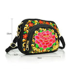 Vintage Boho Hmong Embroidery Women's Canvas Shoulder Bag Embroidery Shoulder Bag Richie's