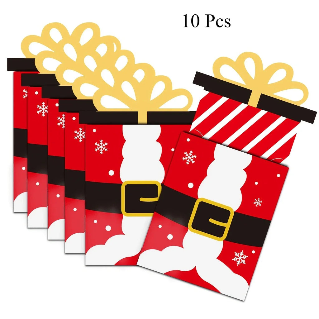 10 Pcs Santa Christmas Gift Exchange Cards & Cash Holders Christmas Gift Cards Richie's 10 Pcs