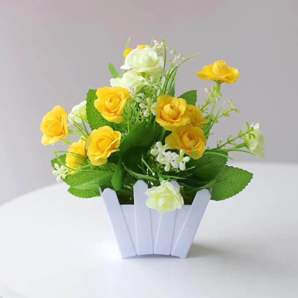 Pink Artificial Potted Flowers – Faux Plant Indoor Home Décor Artificial Potted Flower Richie's Yellow