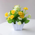 Pink Artificial Potted Flower Faux Plant Home Décor Ornament Artificial Potted Flower Richie's Yellow
