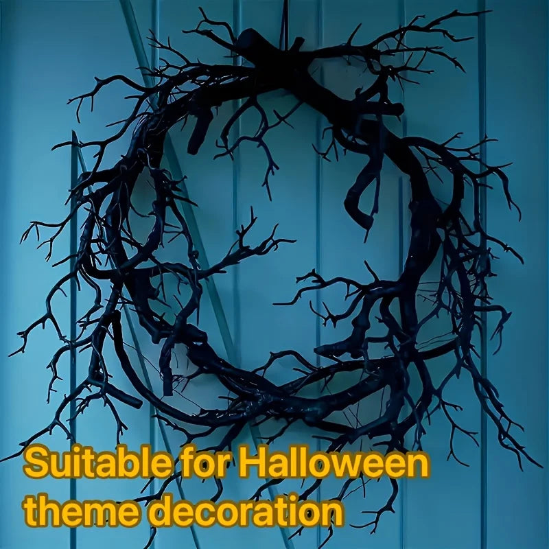 Spooky Black Branch Halloween Wreath – Vintage Wall Hanging Halloween Wreath Richie's