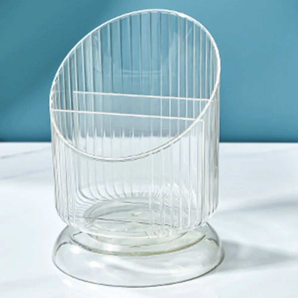Transparent Makeup Brush Holder & Pen Organizer – 3-Slot Cup Desk & Brush Organizer Richie's