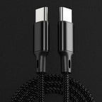 USB-C to USB-C Cable 60W 3A Fast Charging Nylon Braided 1m–2m USB-C Charging Cable Richie's Black 2m