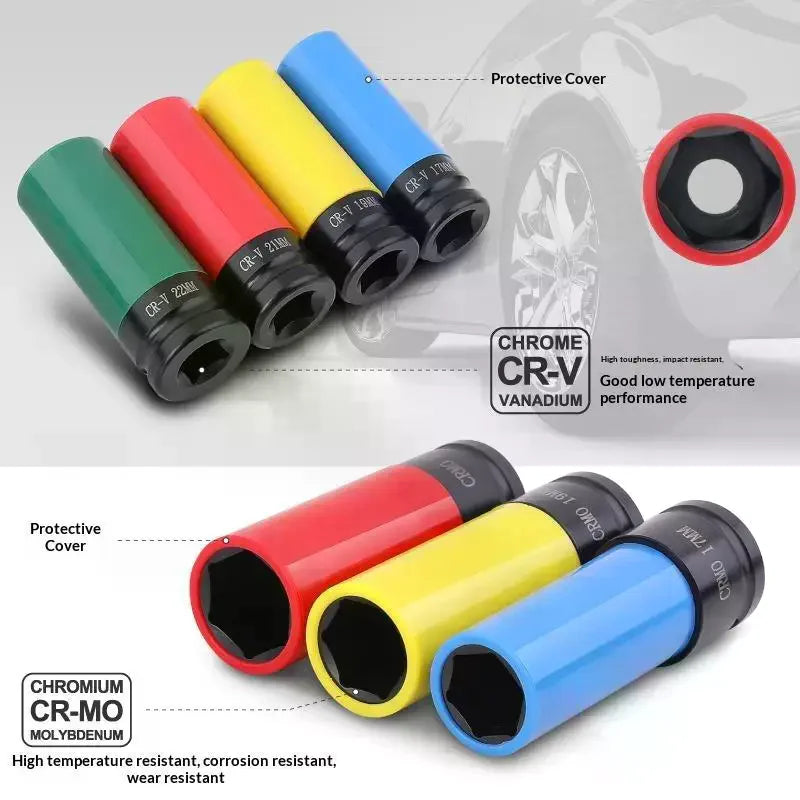 1/2" Drive Wheel Protector Socket CR-V Steel 17–22mm Impact Socket Tool Richie's