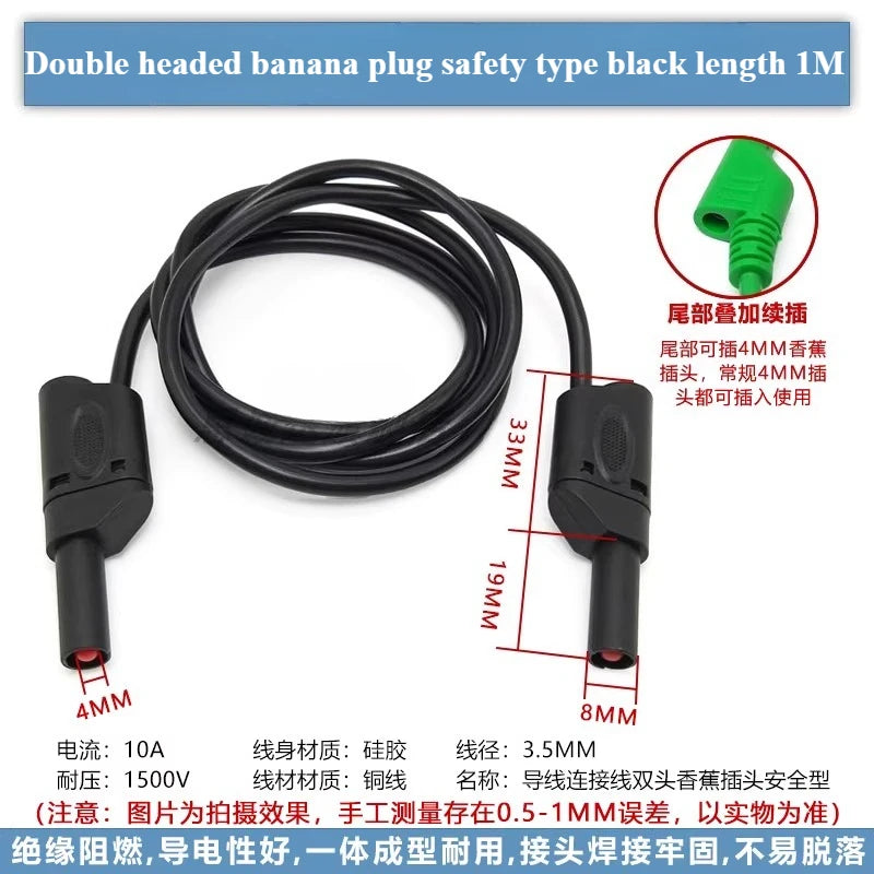 Banana Plug to Crocodile Clip Test Wire Set – Red & Black Test Lead Set Richie's C to C Black 1PCS
