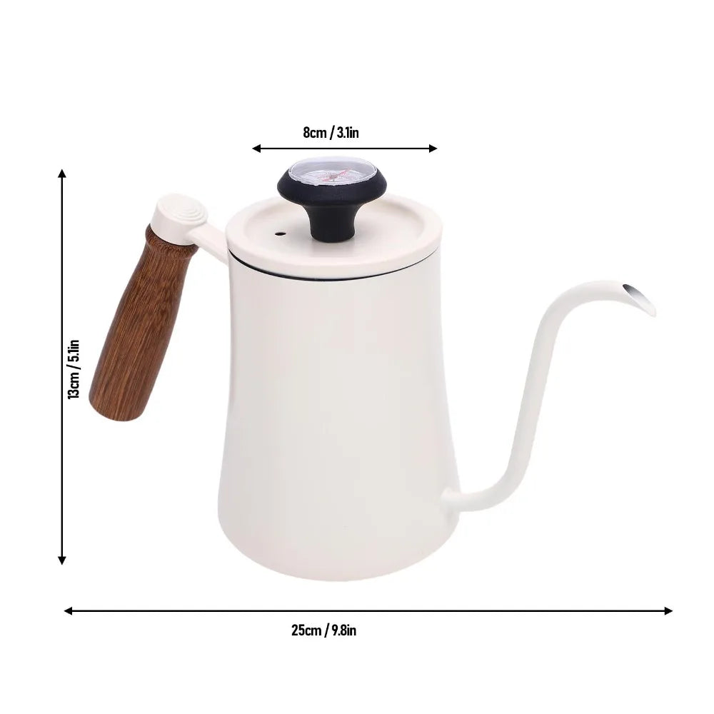 550ml Pour Over Coffee Kettle – Stainless Steel & Wood Handle Pour Over Kettle Richie's