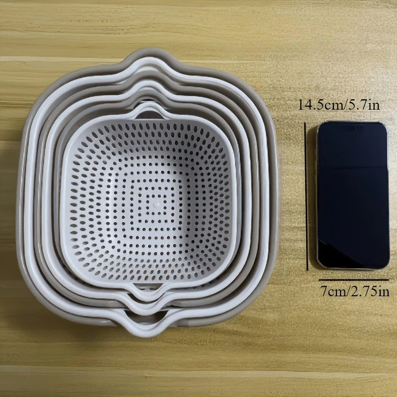 6-Piece Stackable Colander & Basket Set – Gray Food-Grade Colander & Basket Set Richie's