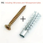 50/100PCS Metal Wall Anchors & Self-Tapping Expansion Screw Kit Wall Anchor Screw Kit Richie's M6 100PCS