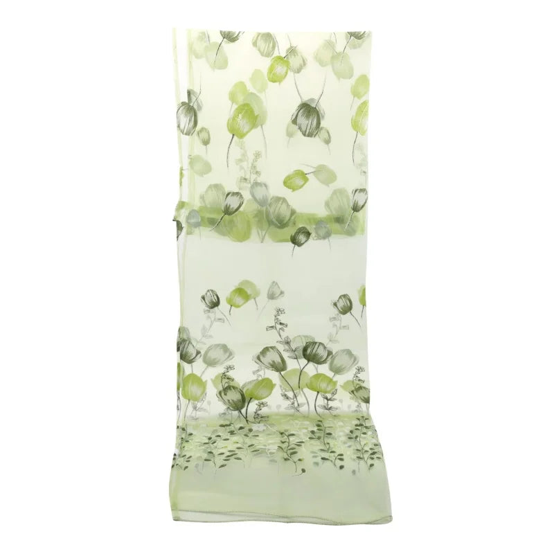 Modern Tulip Sheer Window Curtain Panel 200x100cm Polyester Sheer Window Curtain Richie's Green 100 X 200 cm