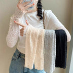 Women's Ice Silk Lace Arm Sleeves UV Fingerless Driving Gloves Arm Sleeves Richie's