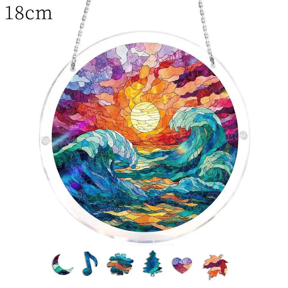 Acrylic Puzzle Suncatcher – DIY Stained Glass Window Hanging Decor Window Suncatcher Richie's B-S