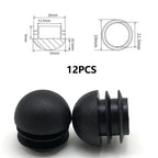 12 Pcs Round Furniture Tube Plugs Non-Slip Black Floor Leg Caps Furniture Leg Caps Richie's 19mm