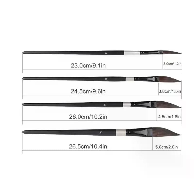 4-Piece Nylon Art Paint Brush Set | Sizes 8–20 for DIY & Crafts Art Paint Brush Set Richie's