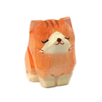 Carved Wooden Animal Figurine – Bear, Cat & Sheep Desk Decor Wooden Figurine Richie's cat 1