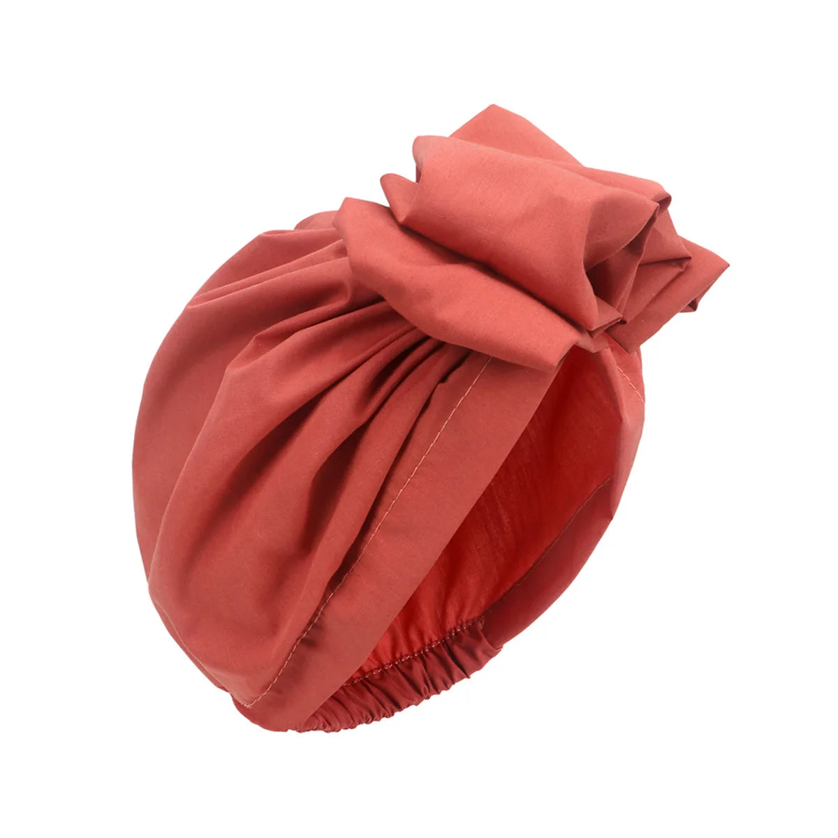 Women's Floral Pleated Turban Hat – Elastic Head Wrap & Bonnet Turban Head Wrap Richie's red