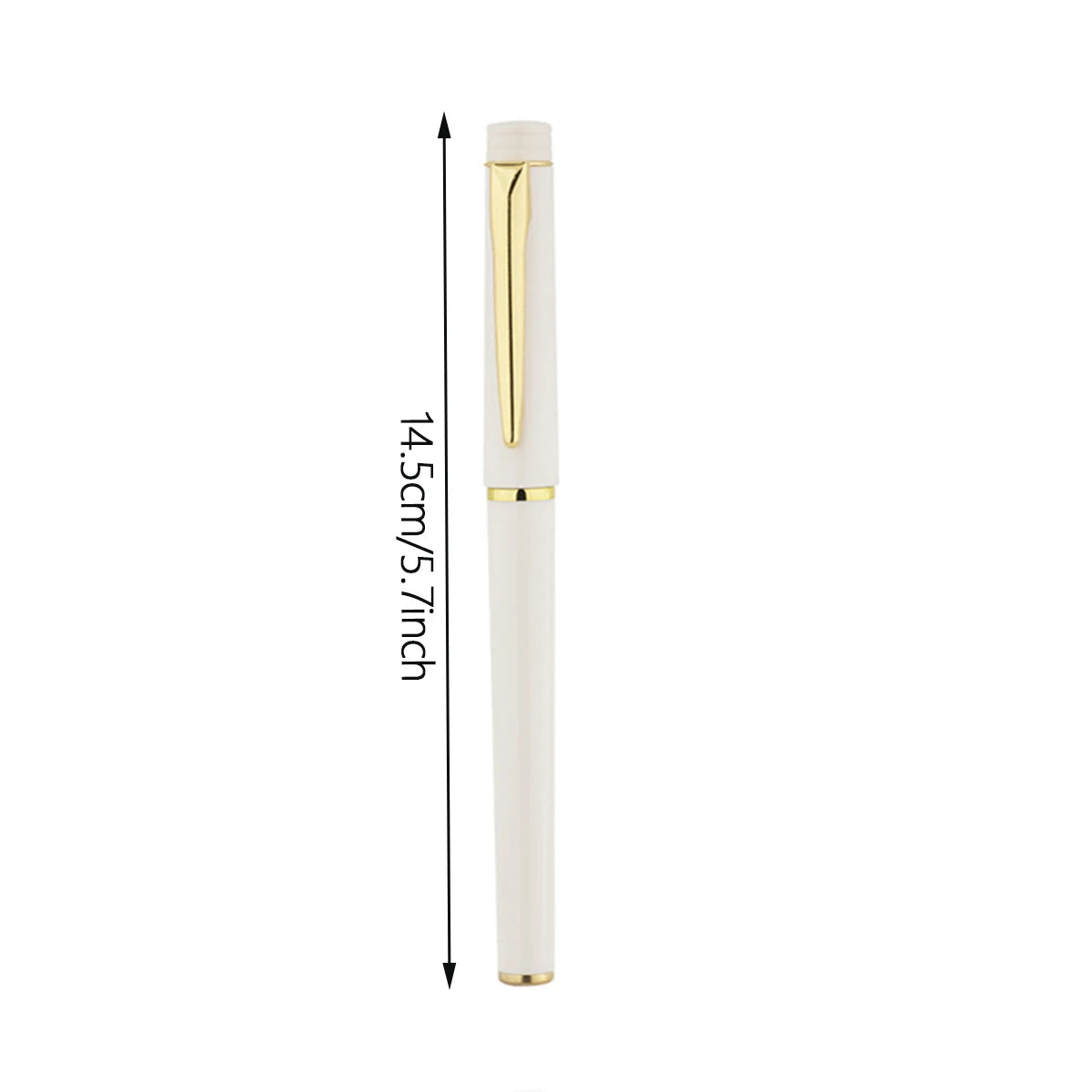 White Gold Rimmed Gel Pen 0.5mm Black Ink – Office Style Gel Pen Richie's