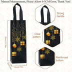 4 Pcs Christmas Wine Gift Bags – Black Gold Foil Bottle Bags Wine Gift Bags Richie's