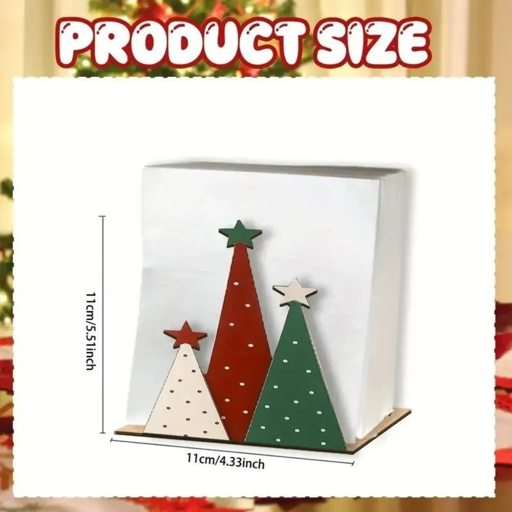 Wooden Christmas Tree Napkin Holder – Tabletop Xmas Decor Napkin Holder Richie's