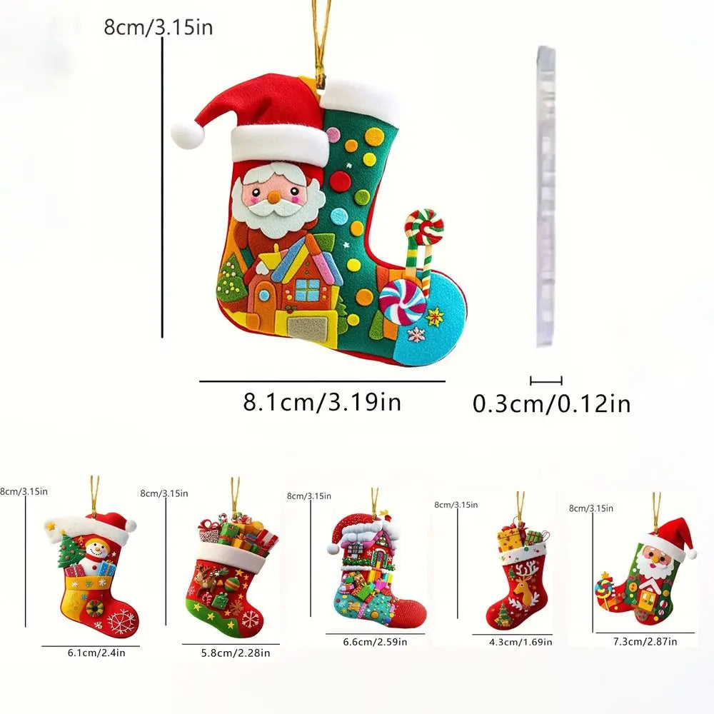 Acrylic Christmas Stocking Ornaments – Colorful Tree Pendants Christmas Tree Ornament Richie's