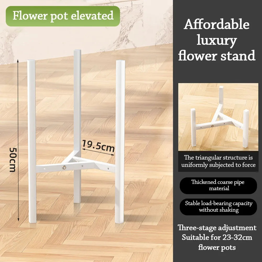 Modern Metal Flower Stand Rack with Casters – Indoor & Outdoor Plant Stand Rack Richie's White 50cm 01