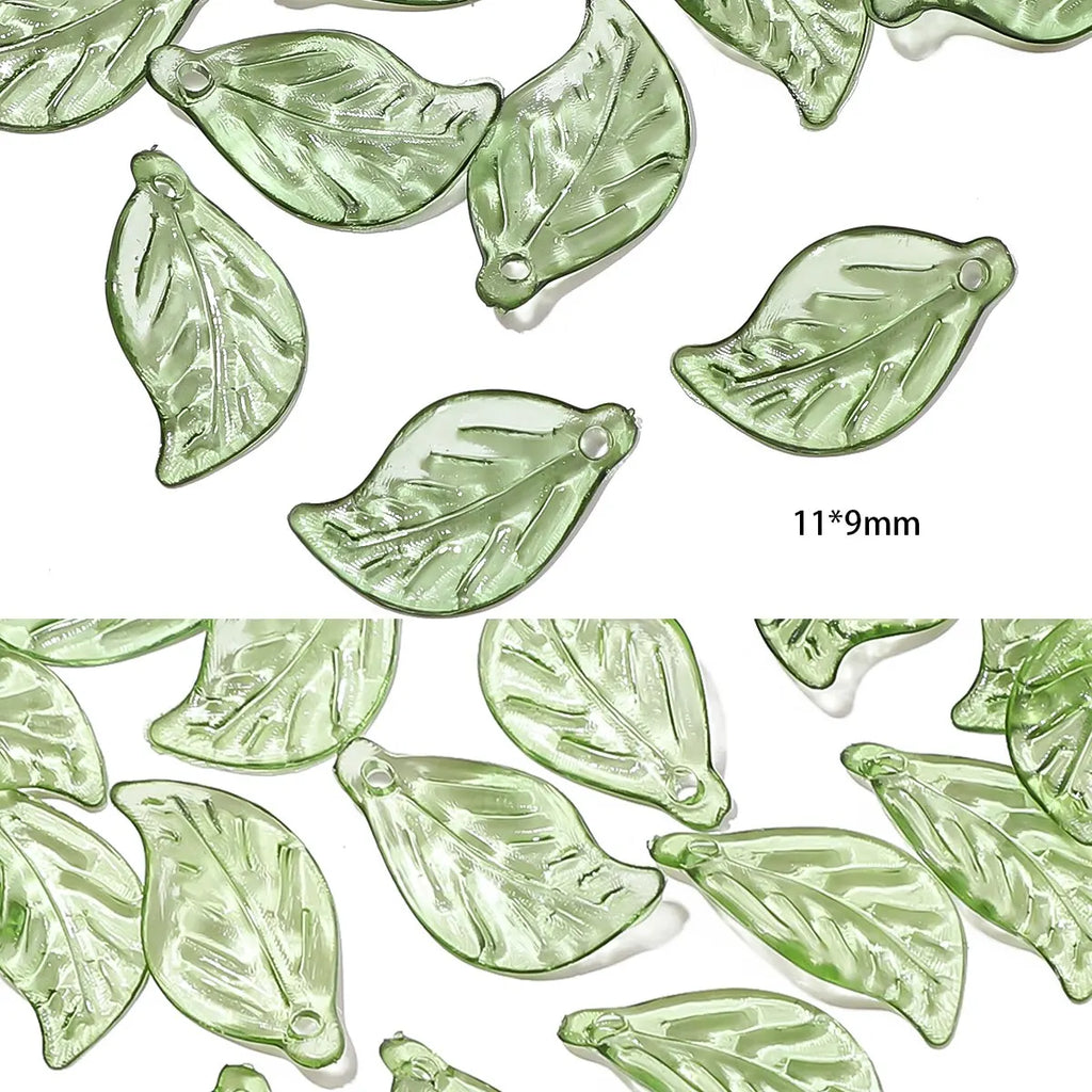 100pcs Acrylic Leaf Beads for DIY Jewelry Making & Crafts Craft Beads Richie's style4
