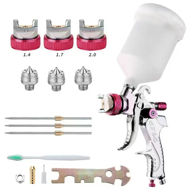 HVLP Metal Spray Gun with Flow Control – Car Painting Set HVLP Spray Gun Richie's Red