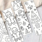 32pcs Christmas Cartoon Bookmarks Minimalist Line Art DIY Set Christmas Bookmarks Richie's