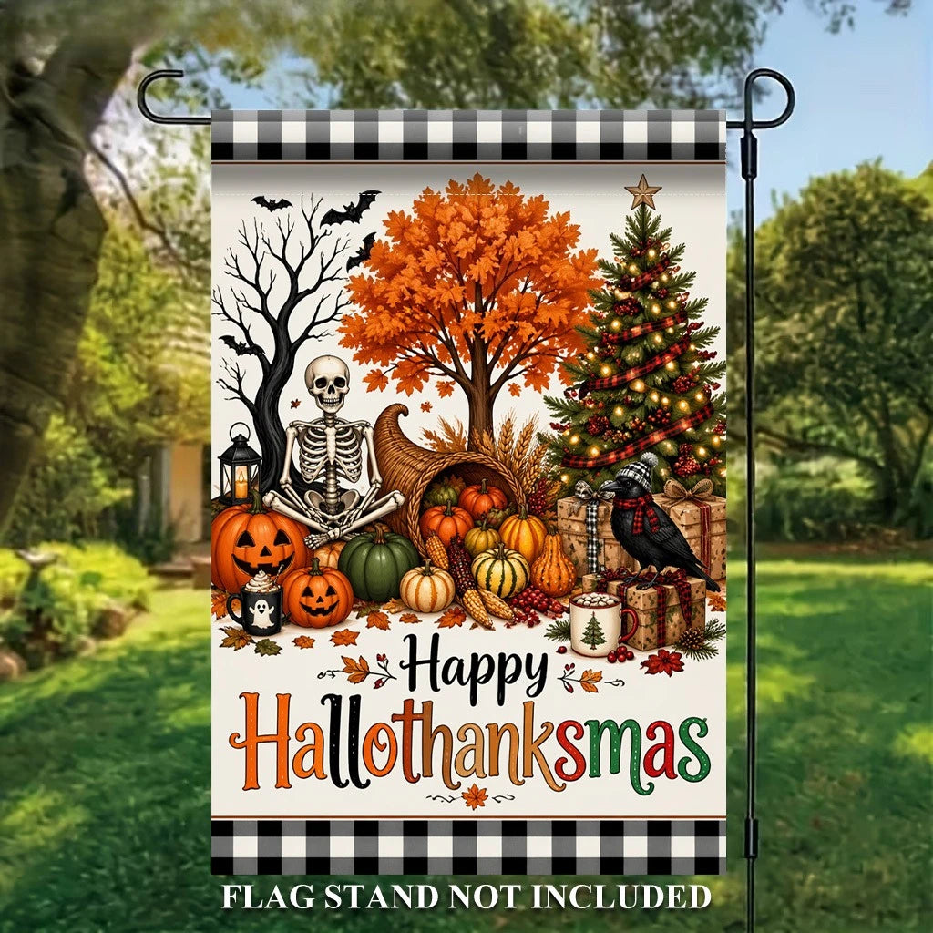 Flax Garden Flag – Halloween Thanksgiving Christmas Yard Banner Garden Flag Richie's