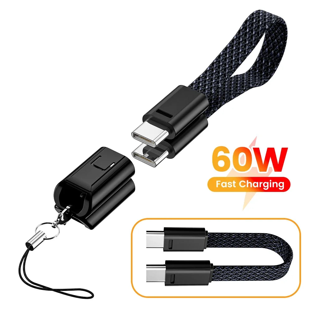 FUCHU USB-C to USB-C Keychain Fast Charge Cable 6A USB-C Charging Cable Richie's