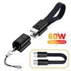 FUCHU USB-C to USB-C Keychain Fast Charge Cable 6A USB-C Charging Cable Richie's