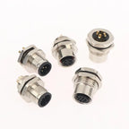 M12 IP67 Waterproof Connector 4/5/8 Pin Panel Socket 22AWG Wire Industrial Connector Richie's