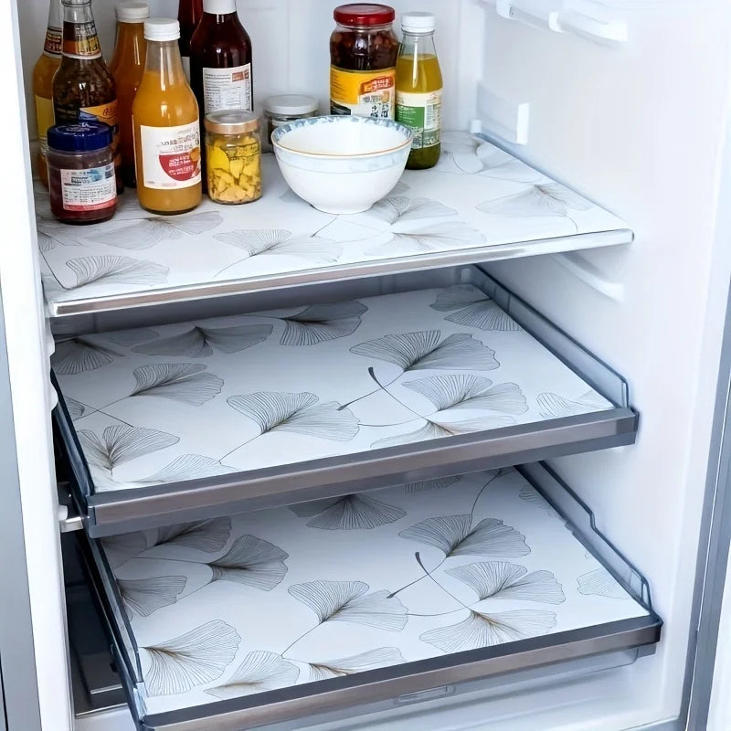 Ginkgo Leaf EVA Refrigerator Pads – Non-Slip Fridge Liners 4/8pcs Fridge Shelf Liner Richie's