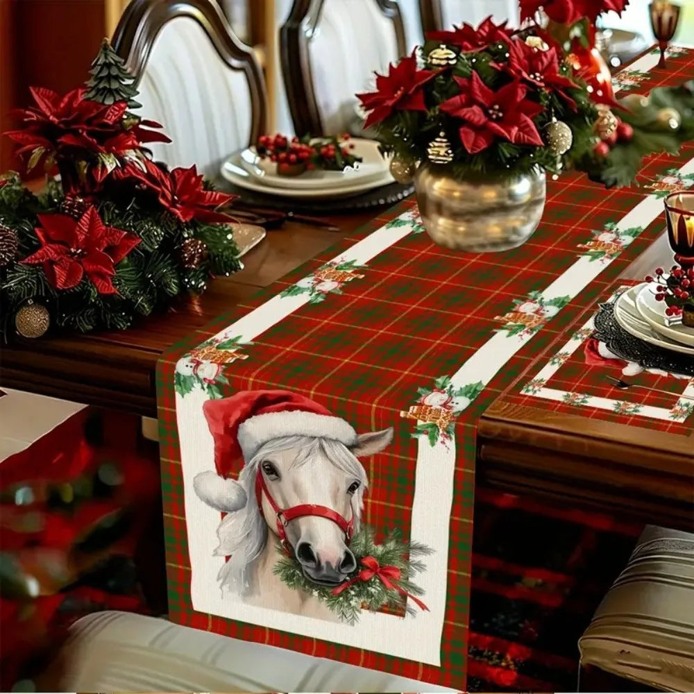 Christmas Table Runner Santa Snowman Elk Holiday Décor 120x33cm Christmas Table Runner Richie's 12