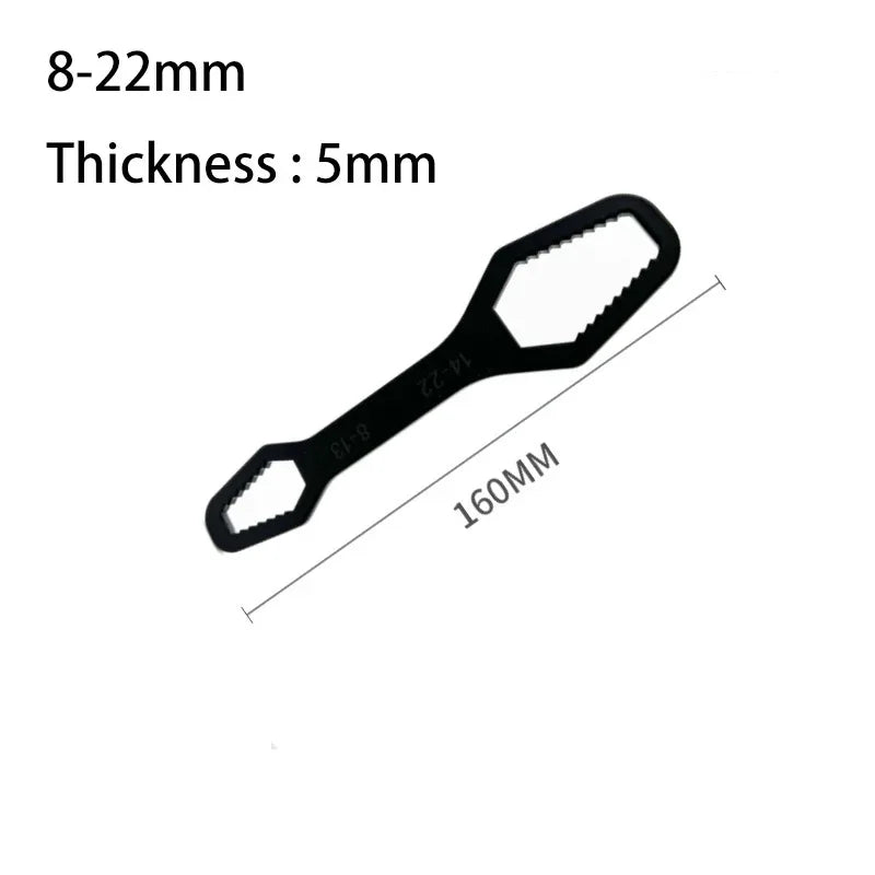 Universal Double-Head Self-Tightening Adjustable Wrench | FATCOOL Adjustable Wrench Richie's 8-22 5mm Black