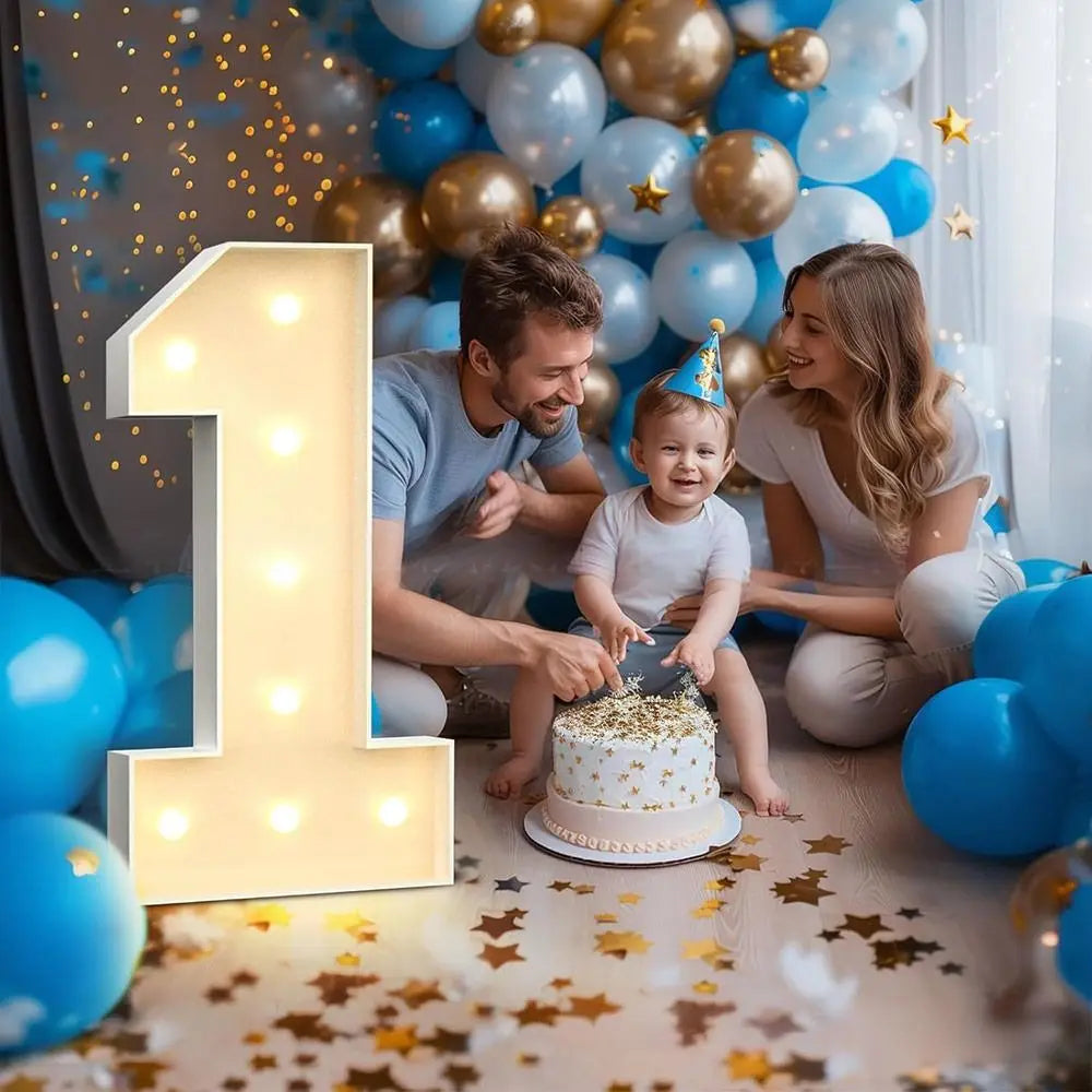 0–9 LED Light-Up Number Balloons 70cm Giant Marquee Party Décor LED Party Balloon Richie's