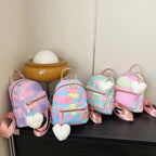 Mini Nylon Backpack for Women – Cute Multicolor Bag & Heart Pendant Mini Backpack Richie's